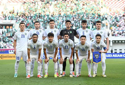 Изрображение 'Олимпийская сборная Узбекистана по футболу разгромила соперников в товарищеском матче'