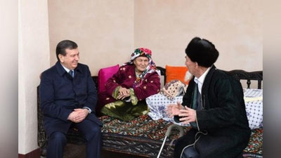 Изрображение 'ШАВКАТ МИРЗИЁЕВ ПОБЫВАЛ В ДОМЕ СУРХАНДАРЬИНСКОГО АКСАКАЛА'