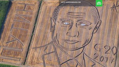 '​Италиялик фермер далада Путиннинг улкан портретини чизди'ning rasmi