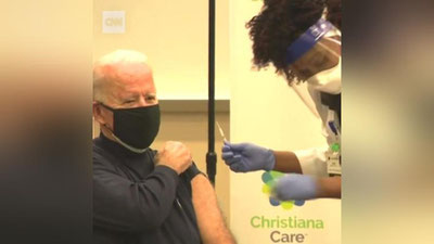 Изрображение 'Избранный президент США вакцинировался от коронавируса в прямом эфире (видео)'