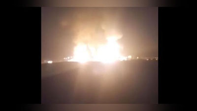 Изрображение 'Видео мощного пожара после взрыва автоцистерны под Самаркандом появилось в сети'