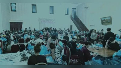 Изрображение 'В свадебном зале в Чирчике наладили подпольное производство масок (видео)'