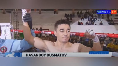 Изрображение 'Хасанбой Дустматов выиграл второй профессиональный бой (видео)'