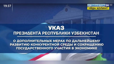Изрображение 'В Узбекистане ограничат создание госкомпаний на конкурентном рынке (видео)'