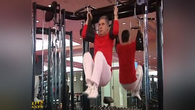 Изрображение 'Бердымухамедов показал силовикам, как надо держать себя в форме (видео)'