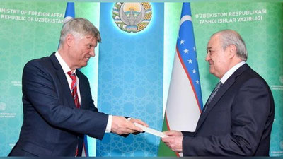 Изрображение 'Абдулазиз Камилов принял вновь назначенного Посла Республики Сербия'