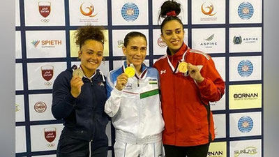 Изрображение 'Оксана Чусовитина завоевала "золото" Кубка Мира в Катаре'