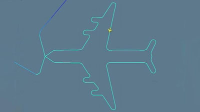 Изрображение 'Израильские пилоты начертили в небе силуэт Boeing (видео)'