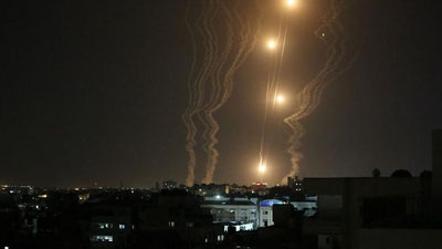 Изрображение 'Более тысячи ракет выпустили из сектора Газа по территории Израиля (видео)'