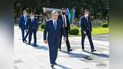 Изрображение 'Репортаж: посещение главой государства Алмазарского района Ташкента'