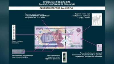 Изрображение 'ЦБ признал ошибку на выпускаемой в обращение купюры в 50 000 сумов'