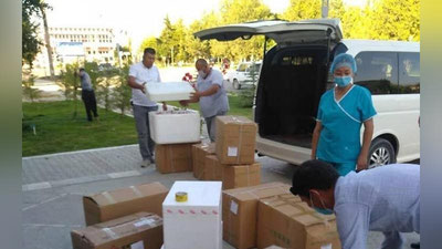 Изрображение 'Ферганская область оказала гуманитарную помощь Баткенской области Кыргызстана'