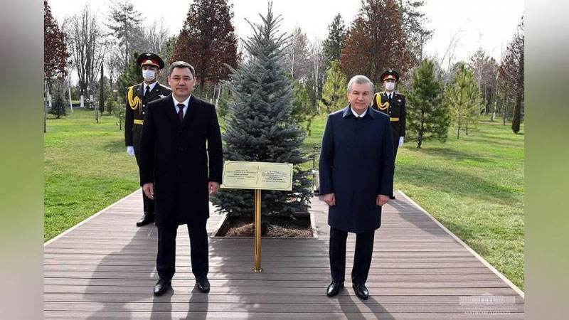 Изрображение 'Президенты Узбекистана и Кыргызстана посадили дерево (фото)'
