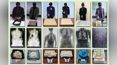 Изрображение 'Более 5,7 кг героина пытались вывезти в своих телах 7 наркокурьеров (видео)'