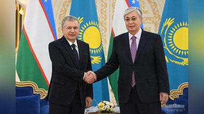 Изрображение 'Шавкат Мирзиёев встретился с Касым-Жомартом Токаевым в Астане'