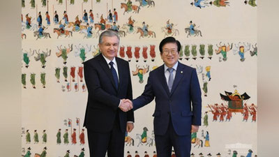 Изрображение 'Глава Узбекистана провел встречу со Спикером Национальной Ассамблеи Республики Корея'