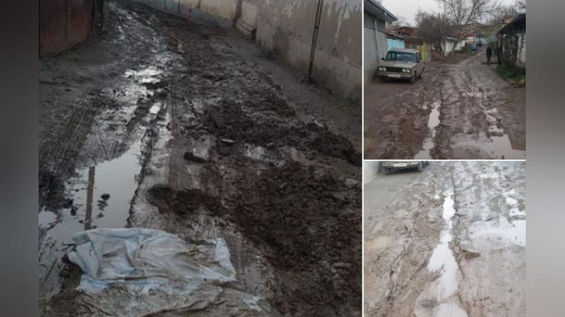 Изрображение 'Самую грязную дорогу на Юнусабаде обещают заасфальтировать по мере улучшения погоды'