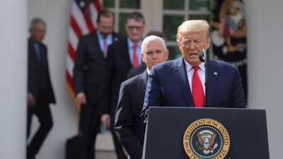 Изрображение 'Трамп объявил режим чрезвычайной ситуации в США из-за коронавируса'