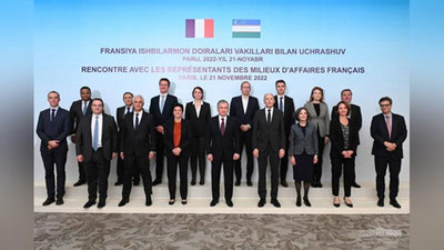 Изрображение 'Глава Узбекистана пригласил французских предпринимателей посетить нашу страну'