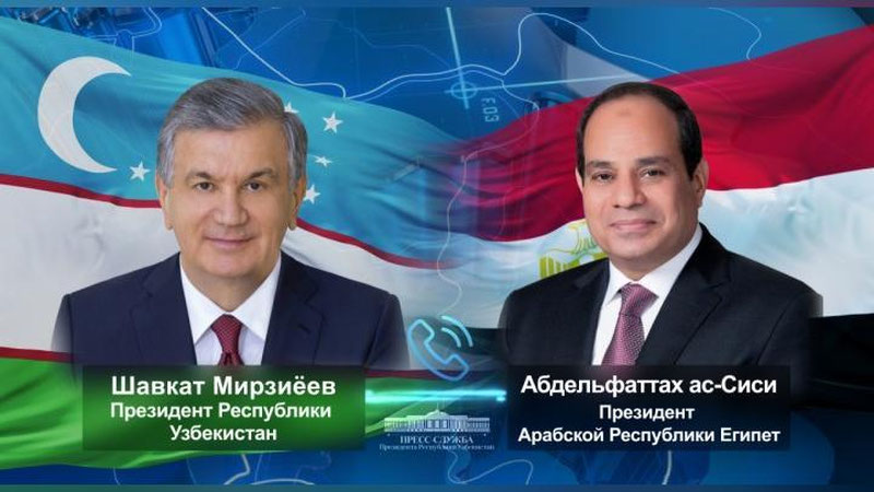 Изрображение 'Президенты Узбекистана и Египта обсудили по телефону исполнение договоренностей'