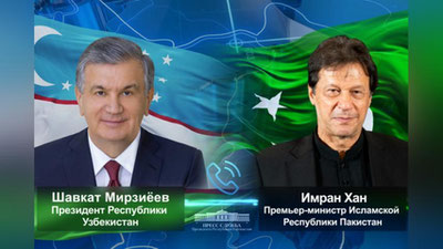 Изрображение 'Главы Узбекистана и Пакистана обсудили крупные инфраструктурные проекты в регионе'