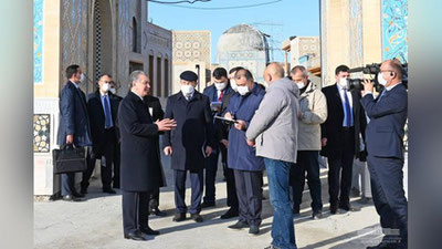 Изрображение 'Президент ознакомился с ходом строительства туристического центра "Silk road Samarkand" (фото)'