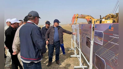 Изрображение 'Глава "Узбекнефтегаза" изучает состояние добычи природного газа в Кашкадарье'