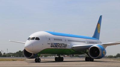 Изрображение 'ТРЕТИЙ ПО СЧЕТУ DREAMLINER ПРИБЫЛ В ТАШКЕНТ'