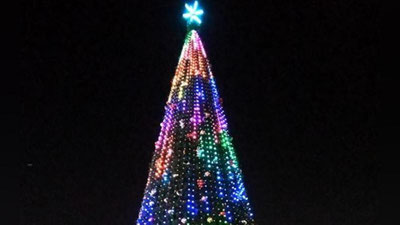 Изрображение 'В ПАРКЕ "ЛОКОМОТИВ" ЗАГОРЕЛАСЬ НОВОГОДНЯЯ ЕЛЬ'