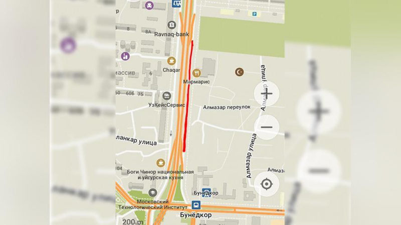 Изрображение 'ВРЕМЕННО ЗАКРЫВАЕТСЯ ПРОЕЗД ПО ОТРЕЗКУ УЛИЦЫ ФУРКАТА В ТАШКЕНТЕ'