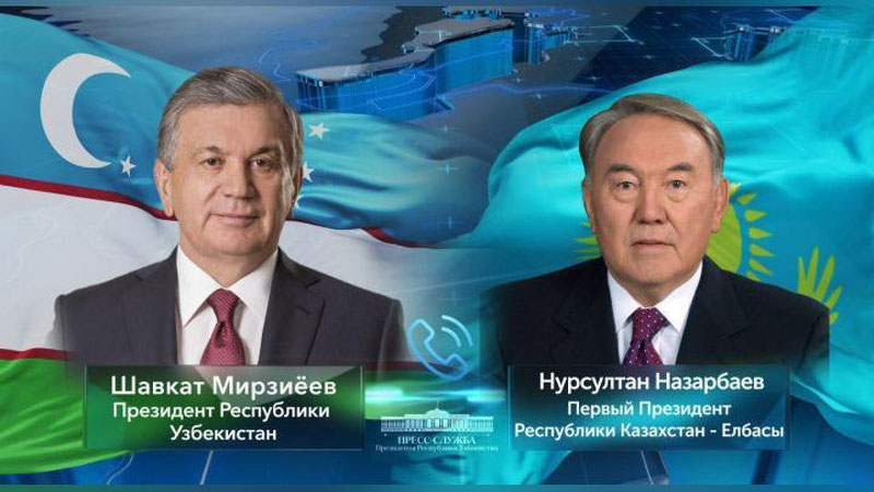 Изрображение 'Шавкат Мирзиёев и Нурсултан Назарбаев обсудили вопросы сотрудничества'