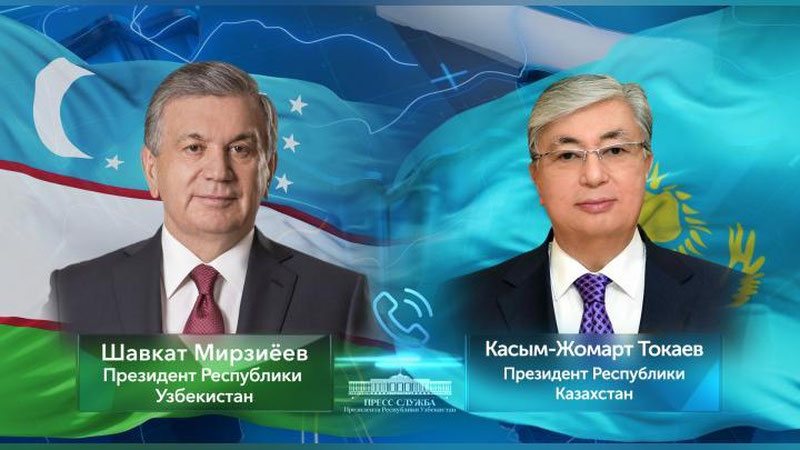 Изрображение 'Президенты Узбекистана и Казахстана провели телефонный разговор'