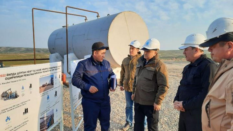 Изрображение 'Глава "Узбекнефтегаза" изучил состояние работ по добыче природного газа на месторождении "Шуртан"'