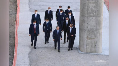 Изрображение 'Фото: Президент побывал на стройплощадке нового моста и дороги до улицы Кипчак в Сергели'