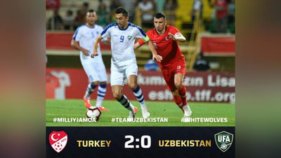 Изрображение 'Узбекистан сыграл с Турцией в товарищеском матче'