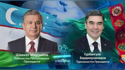 Изрображение 'Главы Узбекистана и Туркменистана обсудили меры по борьбе с коронавирусом'