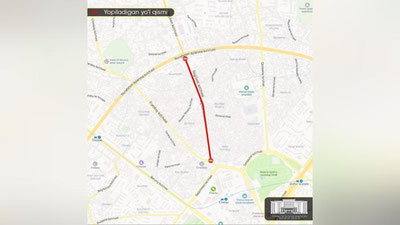 Изрображение 'Две улицы в Ташкенте временно закрыты на ремонт'