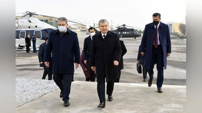 Изрображение 'По прибытии в Бухарскую область глава государства отправился в Алатский район'