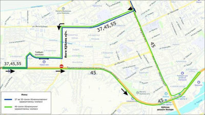 Изрображение 'В связи закрытием перекрестка недалеко от рынка "Куйлюк" изменены маршруты 3-х автобусов'