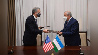 Изрображение 'Узбекистан и США подписали двусторонние документы'