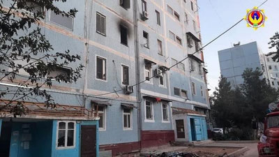 Изрображение 'Пожарные ликвидировали возгорание в квартире на массиве Гулистан в Ташкенте'