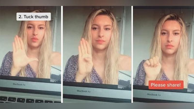 Изрображение 'В США 16-летняя девочка спаслась от педофила при помощи жеста о помощи'