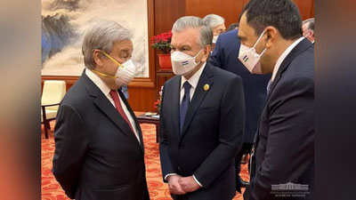 Изрображение 'Шавкат Мирзиёев побеседовал с высокопоставленными гостями церемония открытия Олимпиады (фото)'