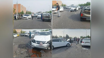 Изрображение 'В Андижанской области столкнулись пять автомобилей (видео)'