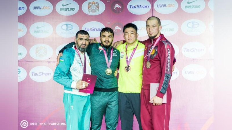 Изрображение 'Сборная Узбекистана завоевала 8 медалей чемпионата Азии по борьбе'