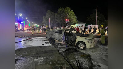 Изрображение 'На перекрестке в Джизак сгорел "Кобальт" (фото)'