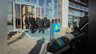 Изрображение 'Президент Казахстана Касым-Жомарт Токаев прибыл в Самарканд'