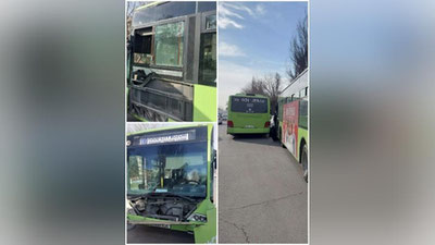 Изрображение 'В Ташкенте произошло ДТП с участием двух пассажирских автобусов, есть пострадавшие'