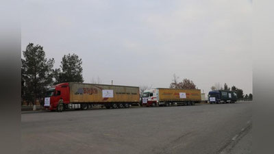 Изрображение 'Узбекистан направил в Афганистан грузовики с гуманитарной помощью'