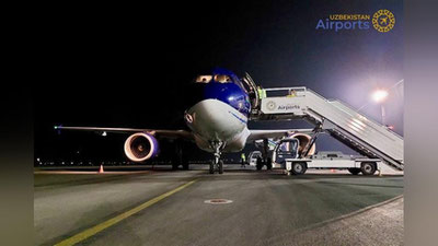 Изрображение 'Самолет азербайджанской авиакомпании Azal открыл новое направление "Баку-Ургенч"'